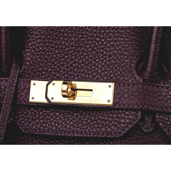 HERMES Raisin Togo Birkin 35cm Gold Hardware - Picture 6 of 11